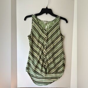 Love Culture Olive and Black Striped Blouse